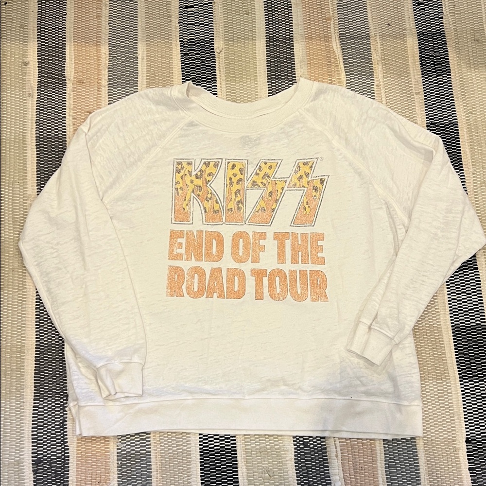 Recycled Karma White Sweatshirt KISS size Large